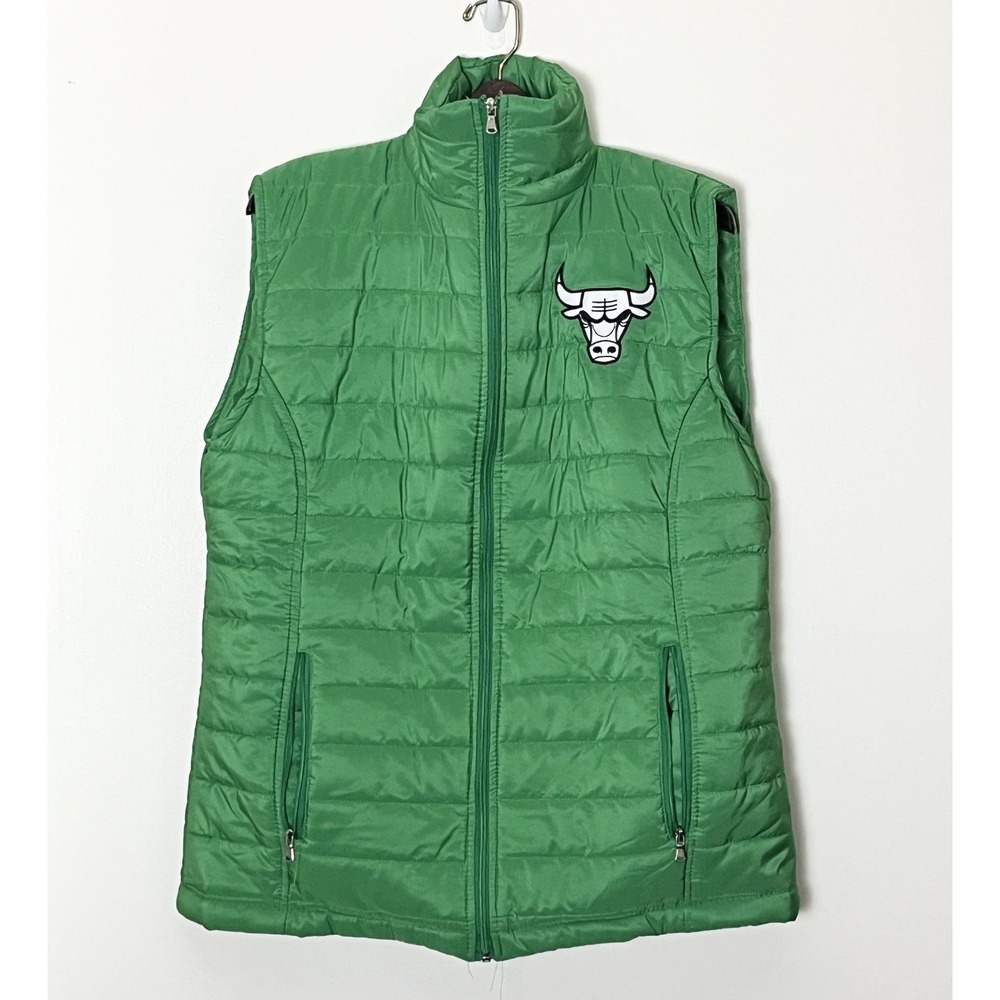 Chicago Bulls Down Vest Men's Large Green NBA‎ Basketball Sports BroCore Winter